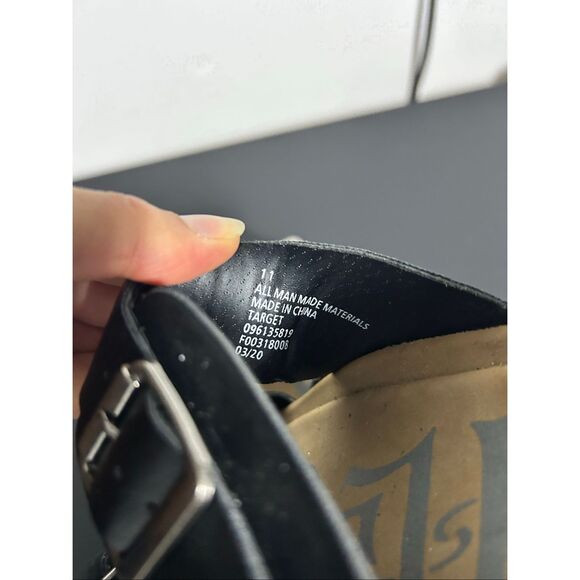 Mad Love Kali Womens 11 Black Double Strap Buckle Adjust Cushion Slide Sandals - Picture 5 of 5